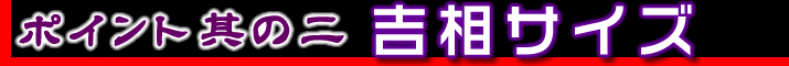 ポイント2.吉相サイズ