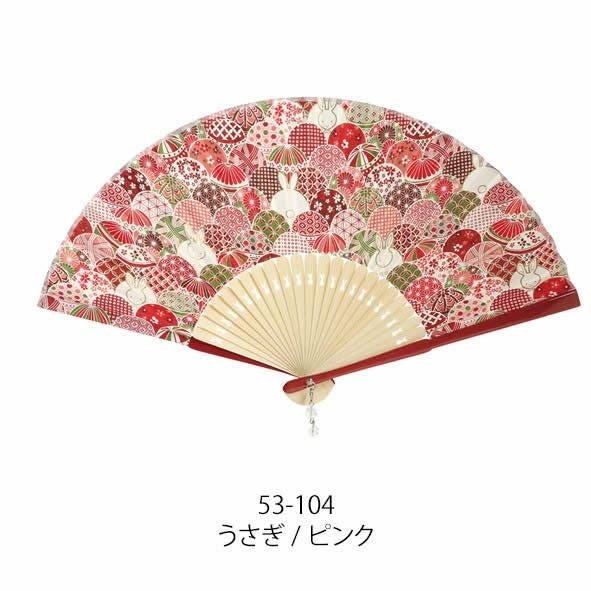 即日発送【ネコポス送料無料】和柄女性用おしゃれ布扇子【蝶桜/ピンク・ブルー】２１ｃｍ59030-53-263/53-264/チャーム付お祭り・贈り物に！[母の日プレゼント/ギフト/おしゃれ/外国人お土産/和柄扇子/名入れ可能(有料)]【あす楽対応_関東】【定番品】