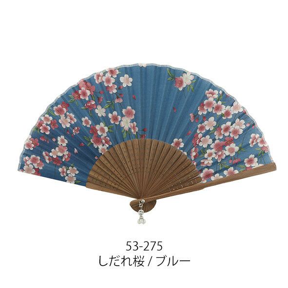 和柄扇子女性用【桜うさぎ・しだれ桜】21cmお祭り・贈り物に！可愛いチャーム付61901-53-272/53-273/53-274/53-275[母の日プレゼント/ギフト/おしゃれ/外国人お土産/和柄扇子/名入れ可能(有料)]【あす楽対応_関東】即日発送【ネコポス送料無料】