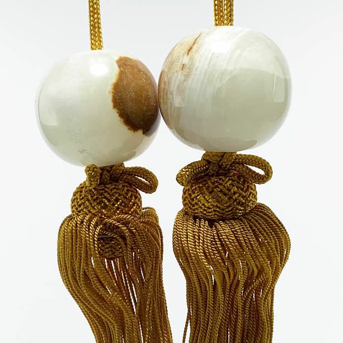 掛け軸の風鎮【素材：オニックス、紐:金茶（レーヨン）】F-0282即日発送[掛軸/掛け軸販売/床の間飾り/ふうちん]【送料無料】即納【あす楽対応_関東】【あす楽対応_関西】