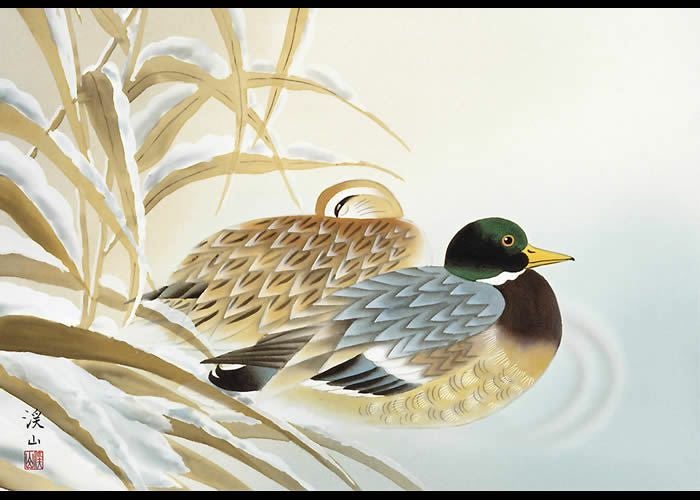 開運画（鴛鴦・おしどり）