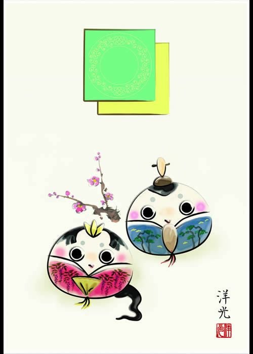 桃の節句額飾り【だるま雛/G4-BO019】中サイズ41×33cm作家（井川洋光）[お雛様/ひなまつり/初節句/雛飾り/雛人形・ひな人形の代わりに/飾りも片付けも簡単]【送料無料】