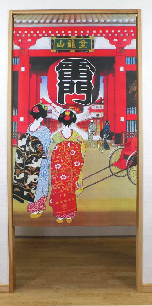 和風のれん】浮世絵のれん雷門14270日本の伝統美をご提案♪【幅85cm×長