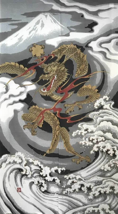 【和風のれん】創作のれん五爪神龍CSM−05〔日本製〕【幅85cm×長さ150cm】和柄のれんで遊び心を！[和風暖簾/和柄暖簾/外国人土産/ロングのれん]【あす楽対応_関東】【あす楽対応_近畿】【あす楽対応_東海】【あす楽対応_四国】