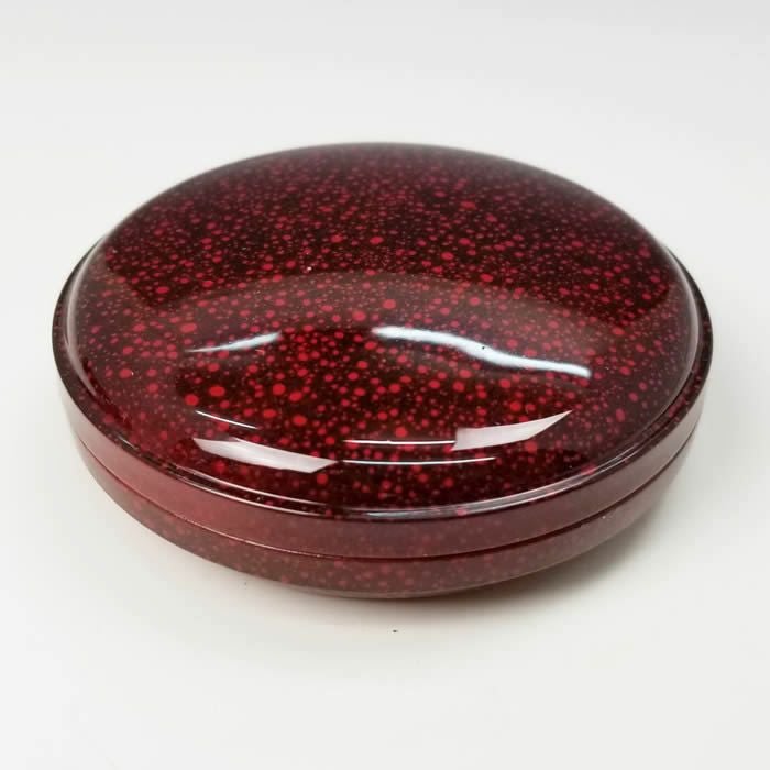 高級落款用練り朱肉【赤口】七宝塗肉池容器入り２５号Ｓ-ヒシエム